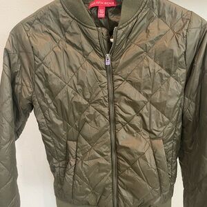 Saks Fifth Avenue Khaki Women’s Quilted Bomber Jacket